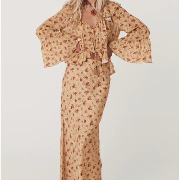 Spell Fleur bias-cut maxi skirt -- BNWT - Picture 3 of 5